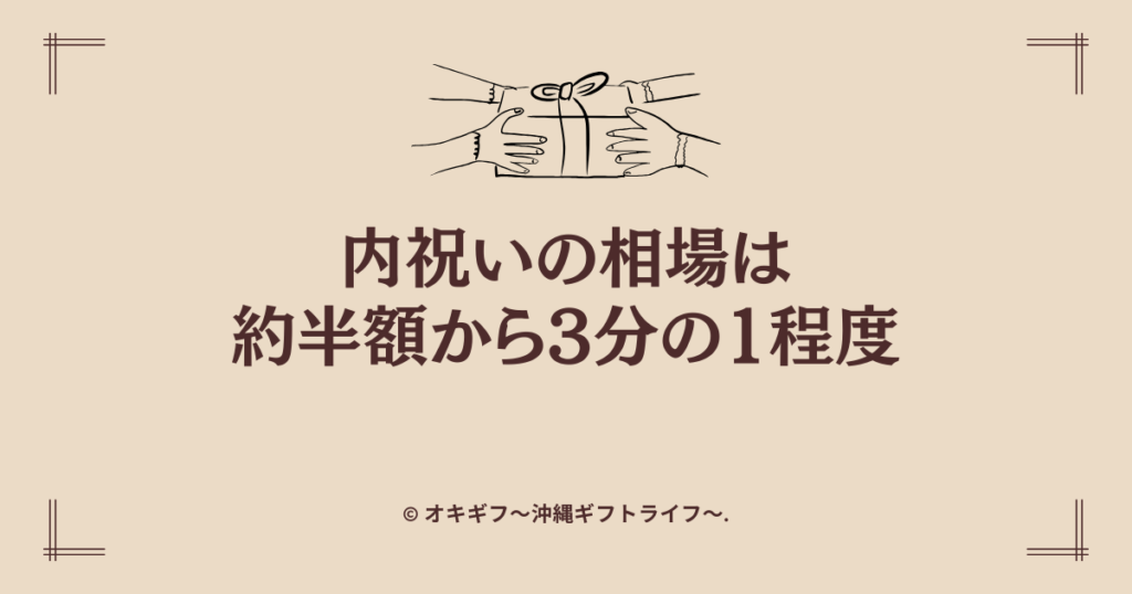 内祝いの相場は約半額から3分の1程度